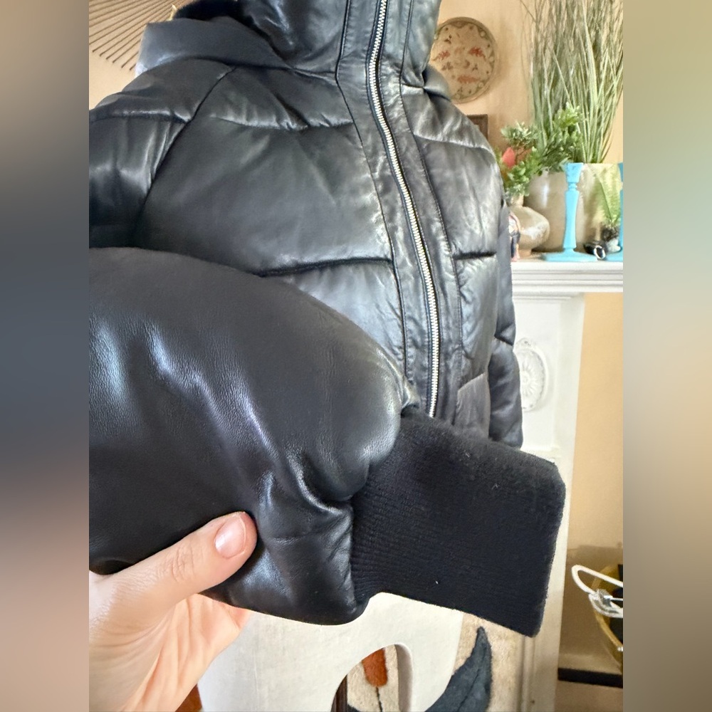 Quince 100% Leather Puffer Jacket in black size S - Picture 10 of 16
